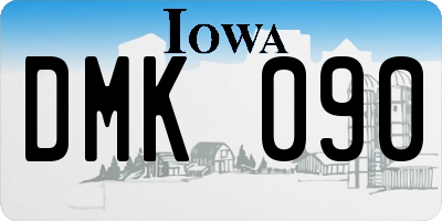 IA license plate DMK090