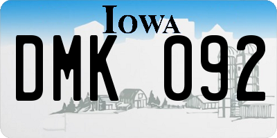 IA license plate DMK092