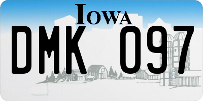 IA license plate DMK097
