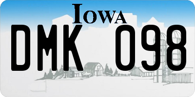 IA license plate DMK098