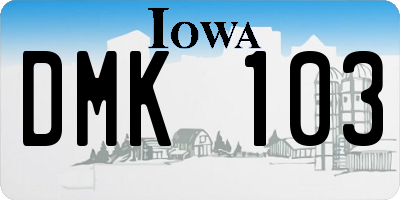 IA license plate DMK103