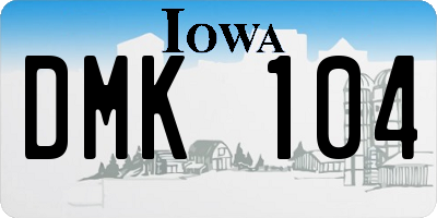IA license plate DMK104