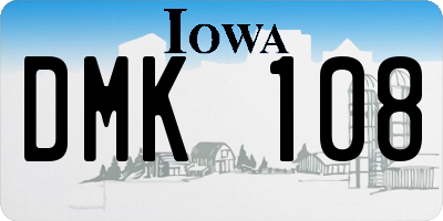 IA license plate DMK108