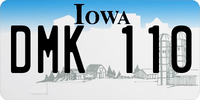 IA license plate DMK110