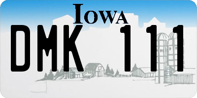 IA license plate DMK111