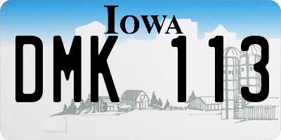 IA license plate DMK113