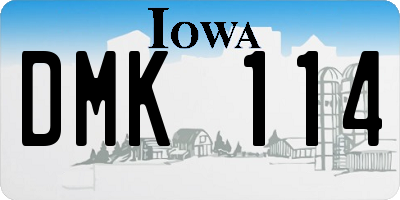 IA license plate DMK114