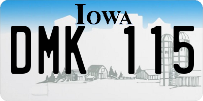 IA license plate DMK115