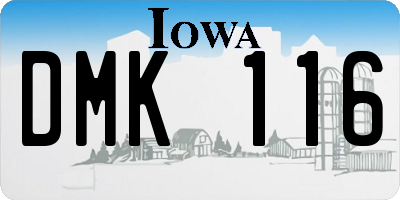 IA license plate DMK116