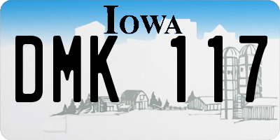 IA license plate DMK117
