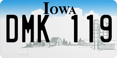 IA license plate DMK119