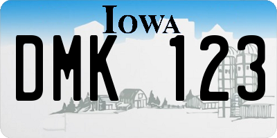 IA license plate DMK123