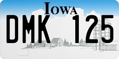 IA license plate DMK125