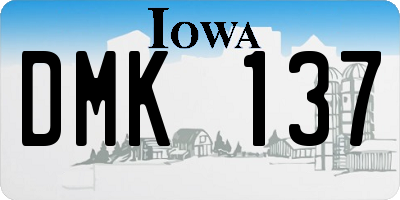 IA license plate DMK137