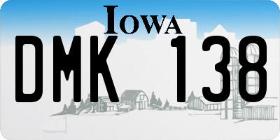 IA license plate DMK138