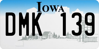 IA license plate DMK139
