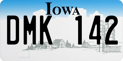 IA license plate DMK142