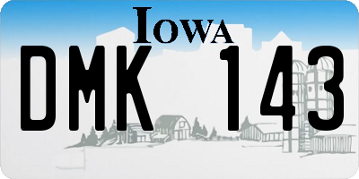 IA license plate DMK143