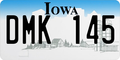 IA license plate DMK145