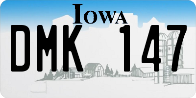 IA license plate DMK147