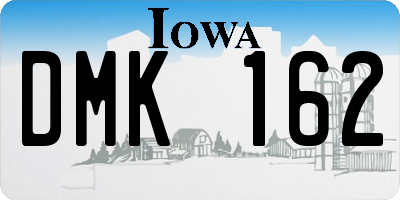 IA license plate DMK162