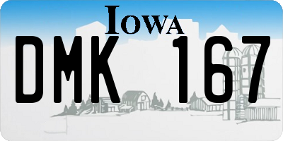 IA license plate DMK167