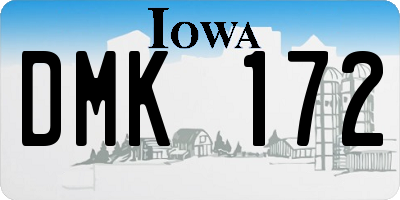 IA license plate DMK172