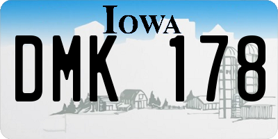 IA license plate DMK178