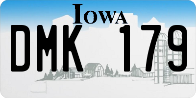 IA license plate DMK179
