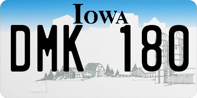 IA license plate DMK180