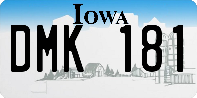 IA license plate DMK181