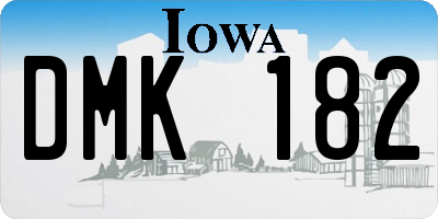 IA license plate DMK182