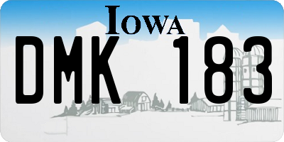 IA license plate DMK183