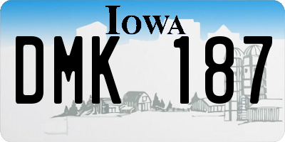 IA license plate DMK187