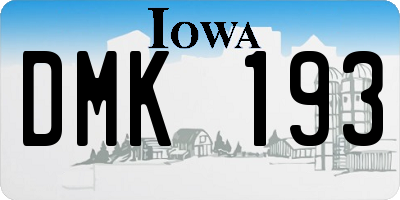 IA license plate DMK193