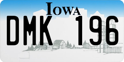 IA license plate DMK196