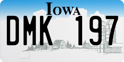 IA license plate DMK197