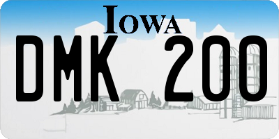 IA license plate DMK200