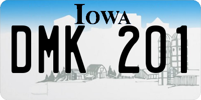 IA license plate DMK201
