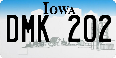 IA license plate DMK202
