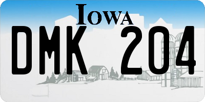 IA license plate DMK204