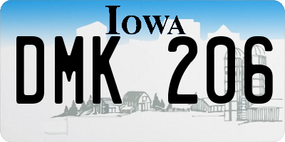 IA license plate DMK206