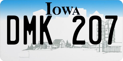 IA license plate DMK207
