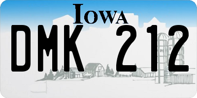 IA license plate DMK212