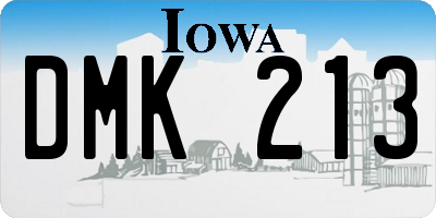 IA license plate DMK213