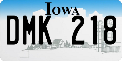 IA license plate DMK218