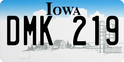 IA license plate DMK219