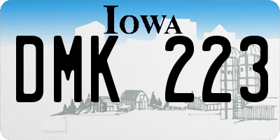 IA license plate DMK223