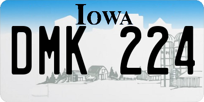 IA license plate DMK224