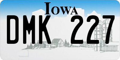 IA license plate DMK227